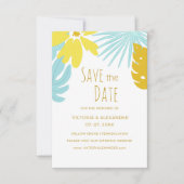 Botanische tropische groene huwelijksaankondiging kaart (Voorkant)