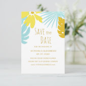 Botanische tropische groene huwelijksaankondiging kaart (Staand voorkant)