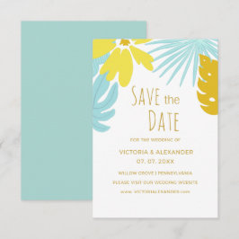 Botanische tropische groene wedding Save the Date Kaart