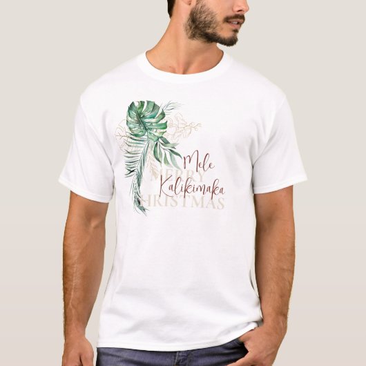 Botanische Tropische Mele Kalikimaka T-shirt (Voorkant)