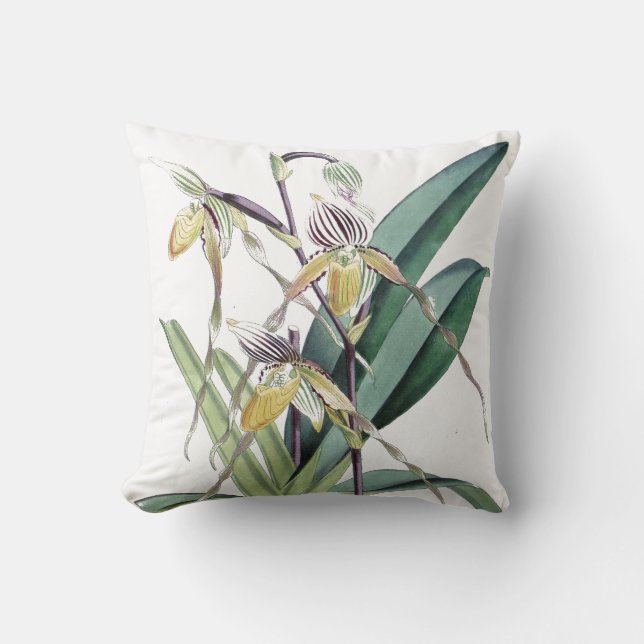  botanische Tropische Orchidee Flowers Floral Kussen (Voorkant)