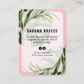 Botanische tropische roze Kaart productprijslijst Visitekaartje (Voorkant)