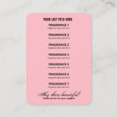 Botanische tropische roze Kaart productprijslijst Visitekaartje (Achterkant)