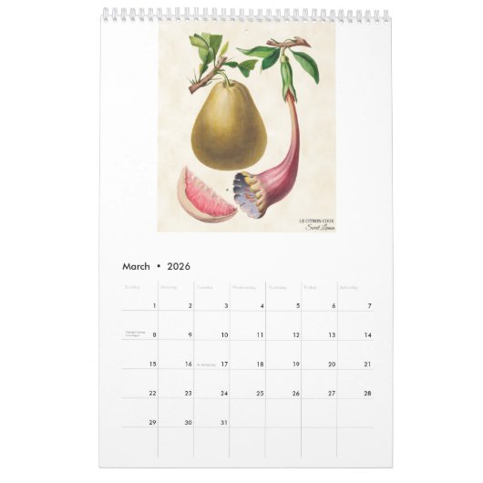  botanische tropische vruchten 2026 kalender (Mar 2026)