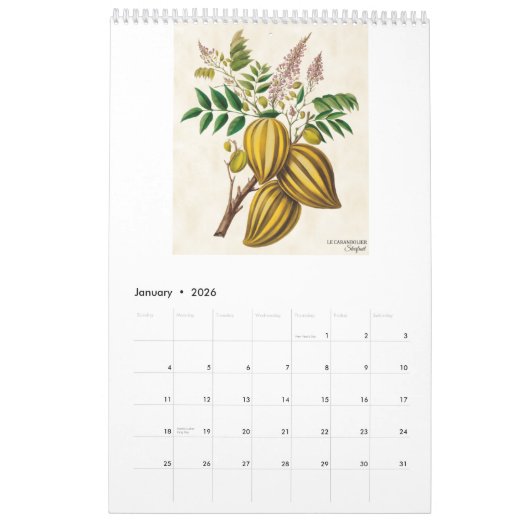  botanische tropische vruchten 2026 kalender (Jan 2026)