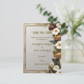 Botanische trouwkaart ansichtkaart briefkaart (Staand voorkant)