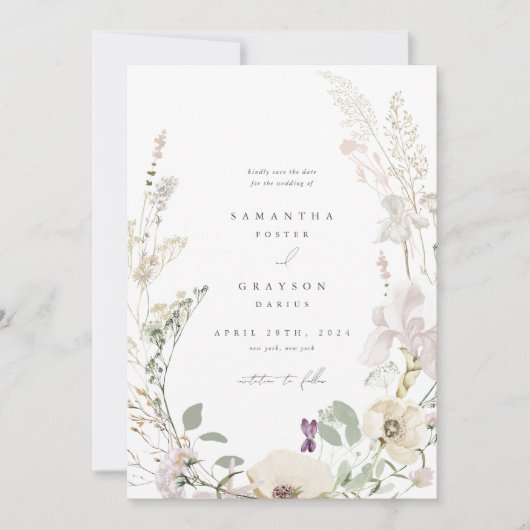 Botanische Trouwkaart Save the Date (Voorkant)