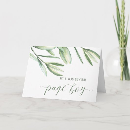 Botanische Trouwkaart voor Page Boy (Voorkant)