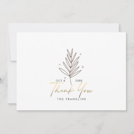 Botanische Trouwlogo Gouden Bedankkaart