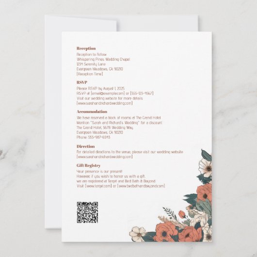  Botanische Trouwsuite Kaart (Achterkant)