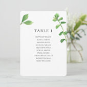 Botanische trouwzitkaart. zomerbladeren kaart (Staand voorkant)