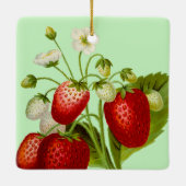 Botanische Tuin Aardbei Keramisch Ornament (Achterkant)