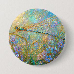 Botanische Tuin Acryl Landschap Schilderij Ronde Button 7,6 Cm