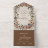 Botanische tuin Art Nouveau bruiloft All In One Uitnodiging (Binnen)