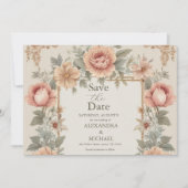 Botanische tuin Art Nouveau bruiloft Save The Date (Voorkant)