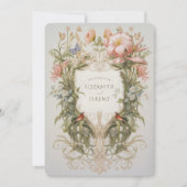 Botanische tuin Art Nouveau bruiloft uitnodiging (Voorkant)