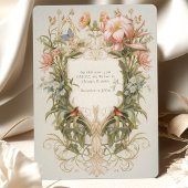 Botanische tuin Art Nouveau bruiloft uitnodiging