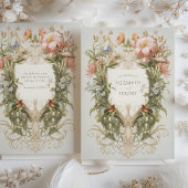 Botanische tuin Art Nouveau bruiloft uitnodiging