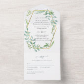 Botanische Tuin Bladeren Groene Huwelijk All In One Uitnodiging (Binnen)