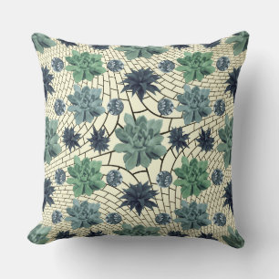 Botanische Tuin Bloemen Blauwgroen Groen Cactussen Kussen