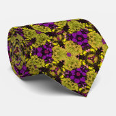 Botanische Tuin Bloemen Groen & Paarse Patroon Stropdas (Opgerold)