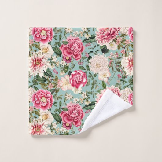  Botanische Tuin Bloemen Patroon Badtoren Bad Handdoek (Wasdoekje)