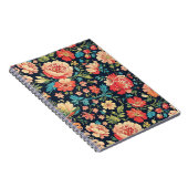 botanische tuin bloemenpatroon-blauw notitieboek (Rechterzijde)
