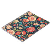 botanische tuin bloemenpatroon-blauw notitieboek (Linkerzijde)