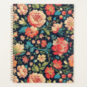  botanische tuin bloemenpatroon-blauw planner (Voorkant)
