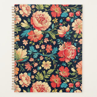  botanische tuin bloemenpatroon-blauw planner
