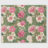  botanische tuin bloemenpatroon cadeaupapier (Vlak)