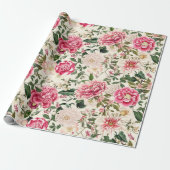 botanische tuin bloemenpatroon cadeaupapier (Uitgerold)