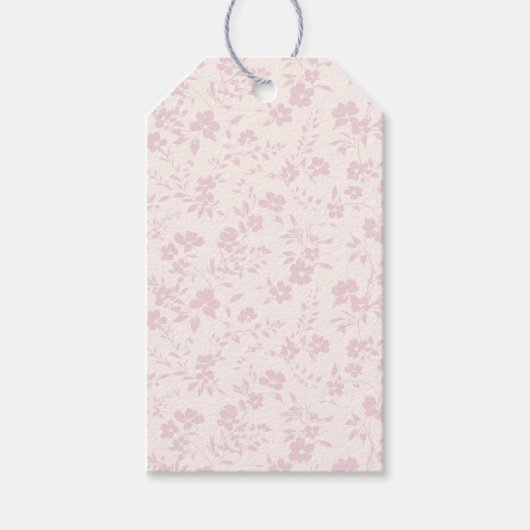 Botanische Tuin Blush Roze - Neutraal Cadeaulabel (Voorkant)