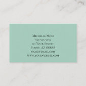 Botanische tuin elegant Succulent Visitekaartje (Achterkant)