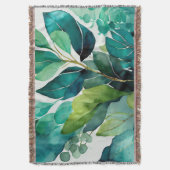 Botanische Tuin Feest Blauwgroen Groen Deken (Voorkant Verticaal)