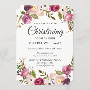 Botanische tuin Floral Christening baptisme Kaart