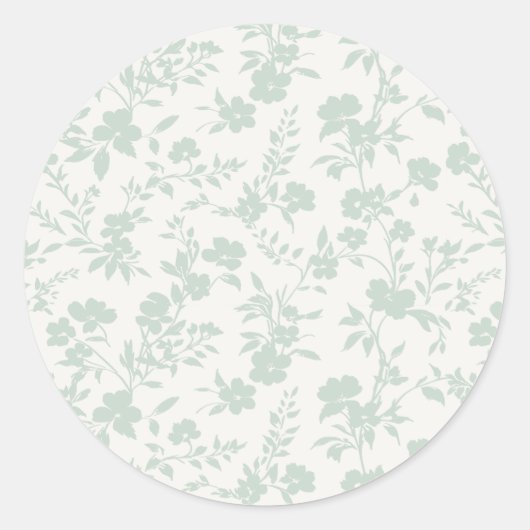 Botanische Tuin Gedempte Salie - Neutraal Ronde Sticker (Voorkant)