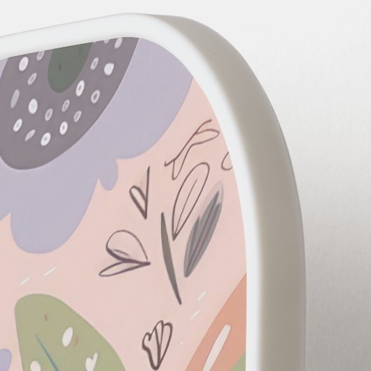 Botanische Tuin Gepersonaliseerde Blush Bloemen Pickleball Paddle (Links Detail)