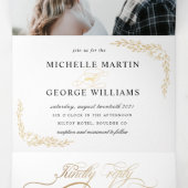 Botanische Tuin Gouden Drievouw Uitnodiging van de (Binnenkant midden)