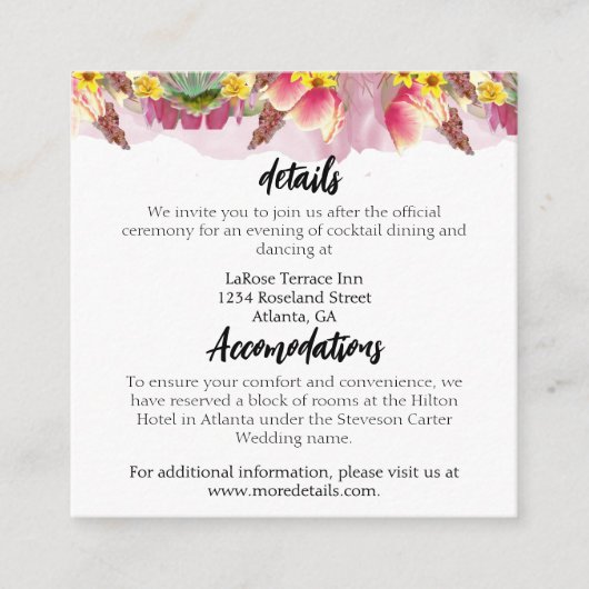 botanische tuin informatiekaartje (Voorkant)