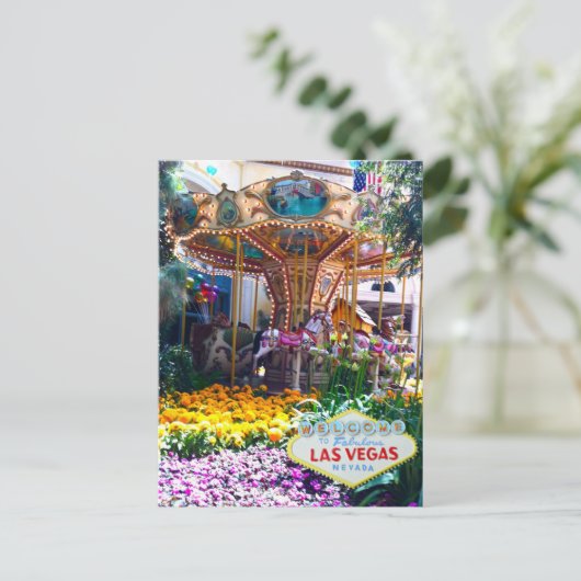 Botanische tuin Las Vegas met welkomstteken Briefkaart (Staand voorkant)