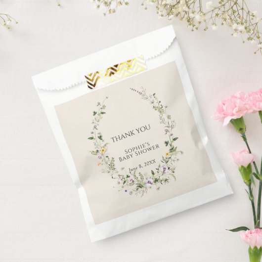 Botanische tuin Little One in Bloom Baby shower Bedankzakje (Gezegeld)