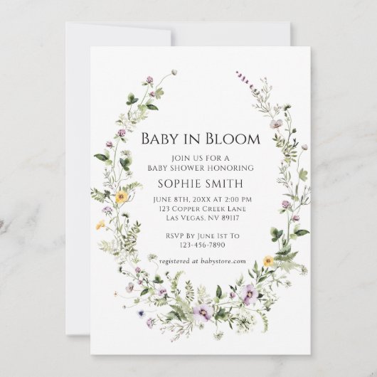 Botanische tuin Little One in Bloom Baby shower Kaart (Voorkant)