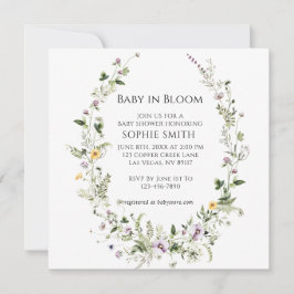 Botanische tuin Little One in Bloom Baby shower Kaart