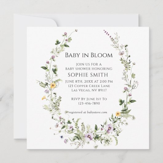Botanische tuin Little One in Bloom Baby shower Kaart (Voorkant)