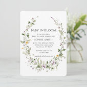 Botanische tuin Little One in Bloom Baby shower Kaart (Staand voorkant)