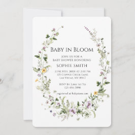 Botanische tuin Little One in Bloom Baby shower Kaart