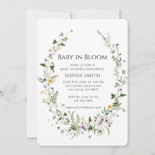 Botanische tuin Little One in Bloom Baby shower Kaart (Voorkant)