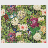  botanische tuin met bijen en vlinders cadeaupapier (Vlak)