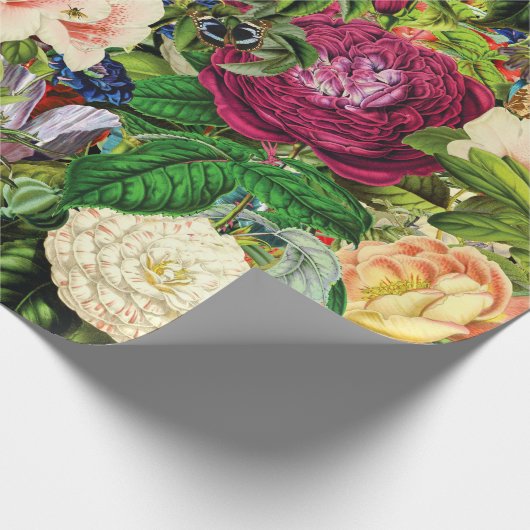  botanische tuin met bijen en vlinders cadeaupapier (Hoek)